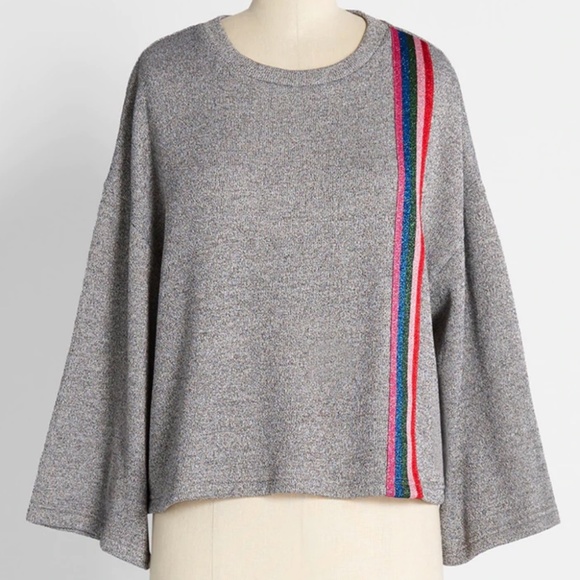 Modcloth Racing in Rainbow Stripes Knit Top Size Small New with Tag - Picture 1 of 13